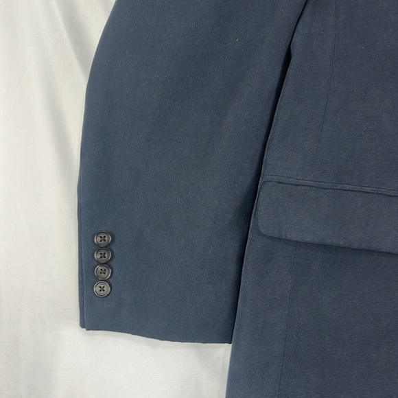 Ralph Lauren Blue Suede-Look Men's Two-Button Sport Coat - Picture 3 of 13